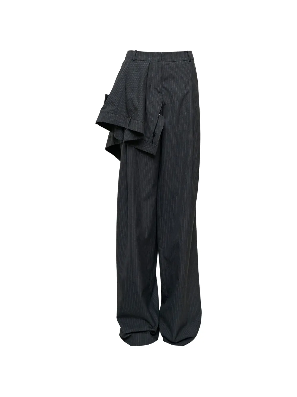 GRACE ELWOOD Upside Down pinstripe deconstructed trousers