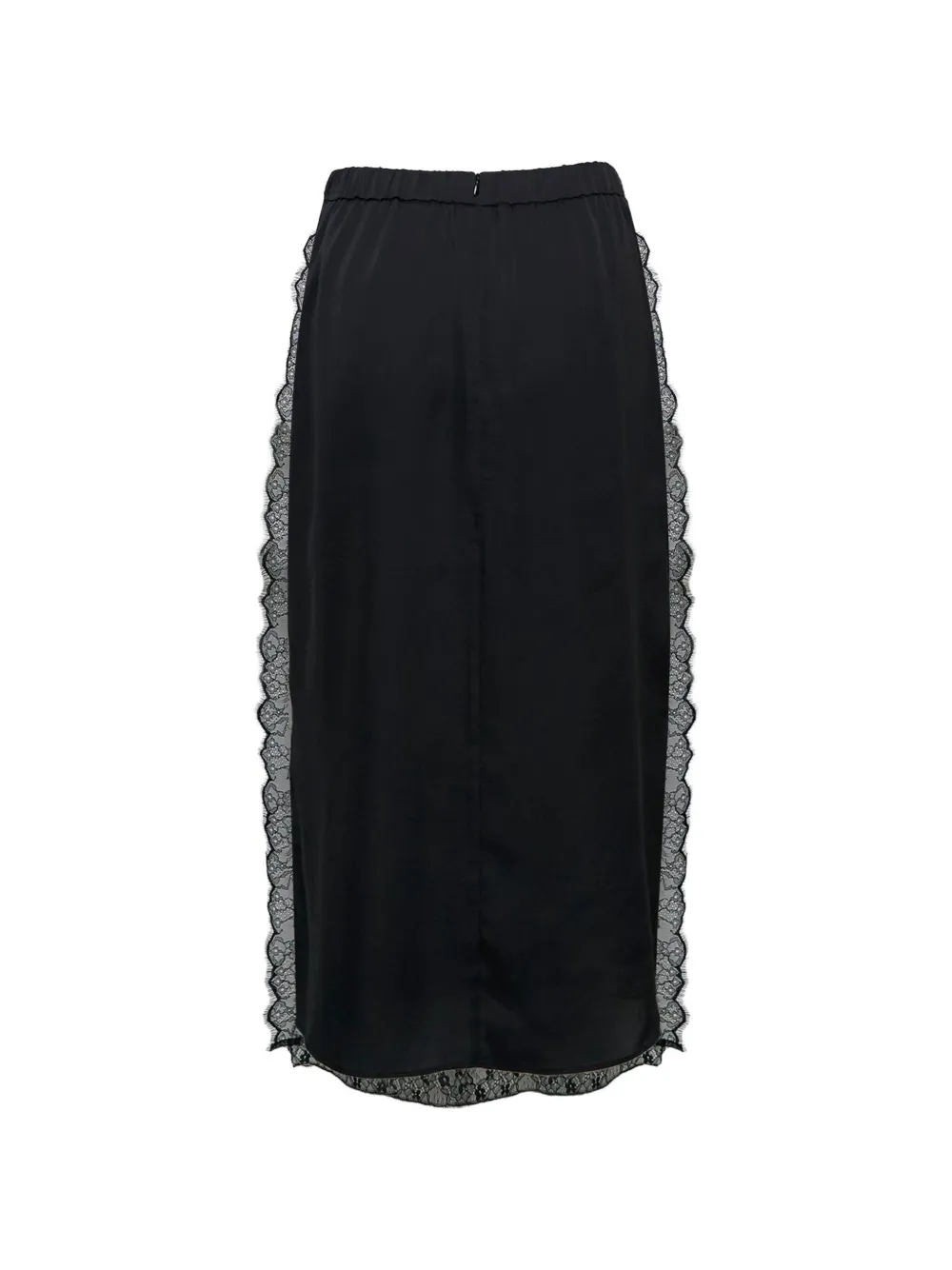 YCH lace-trimmed midi skirt - Nero