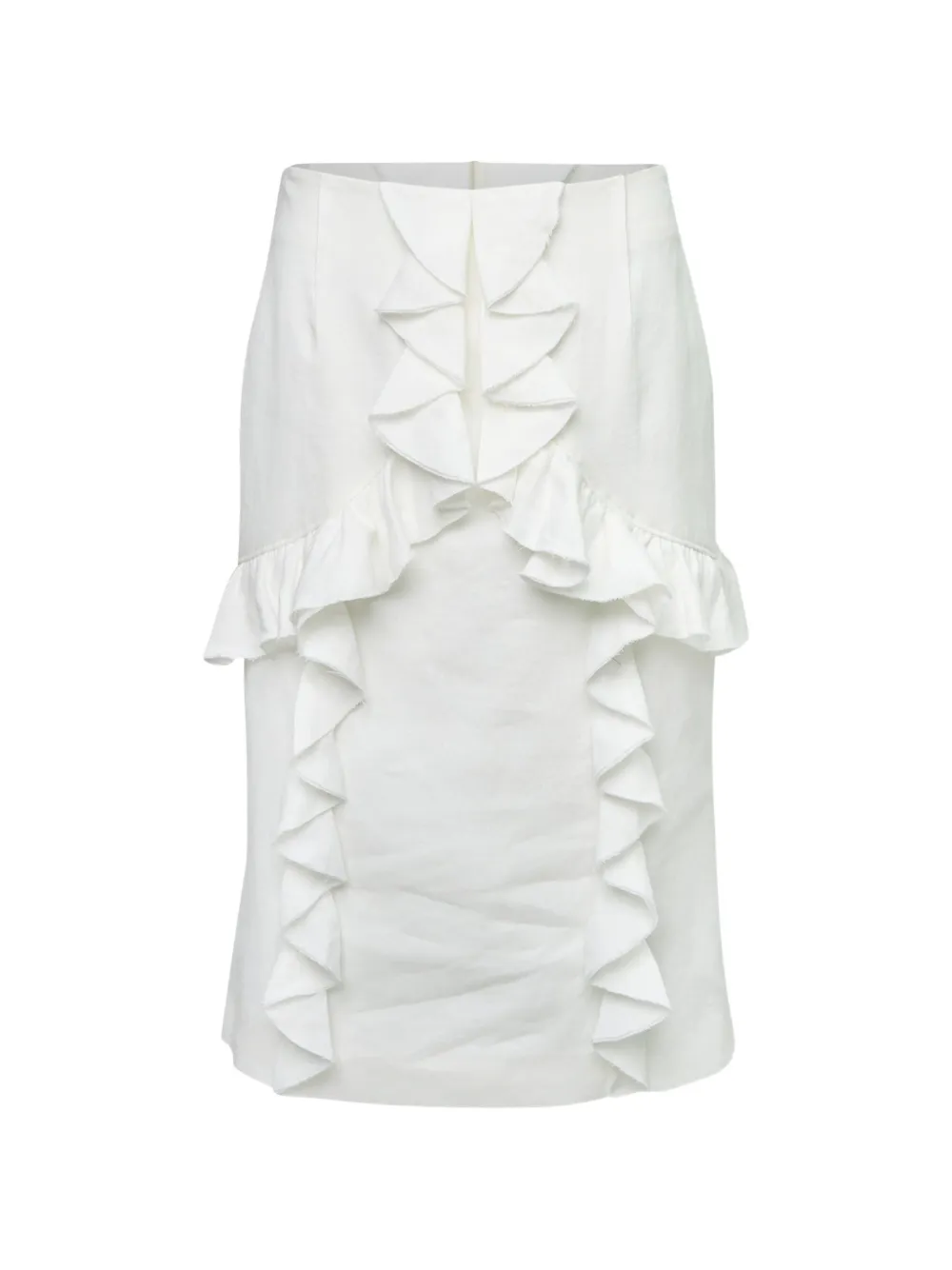 SHUSHU/TONG ruffle-trimmed flared skirt - Bianco