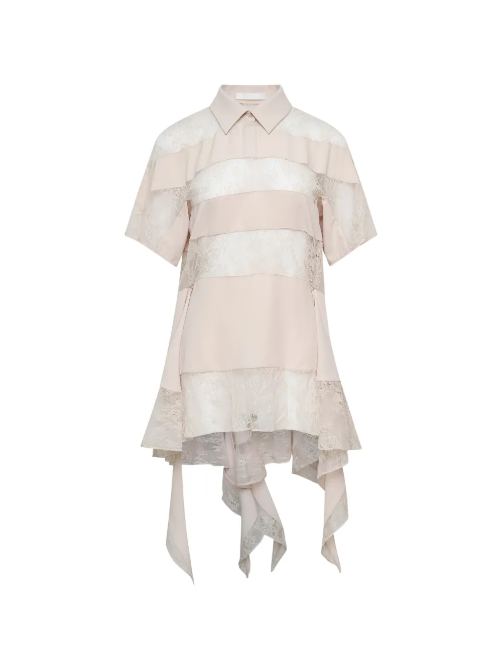 YCH lace-panelled draped top - Toni neutri