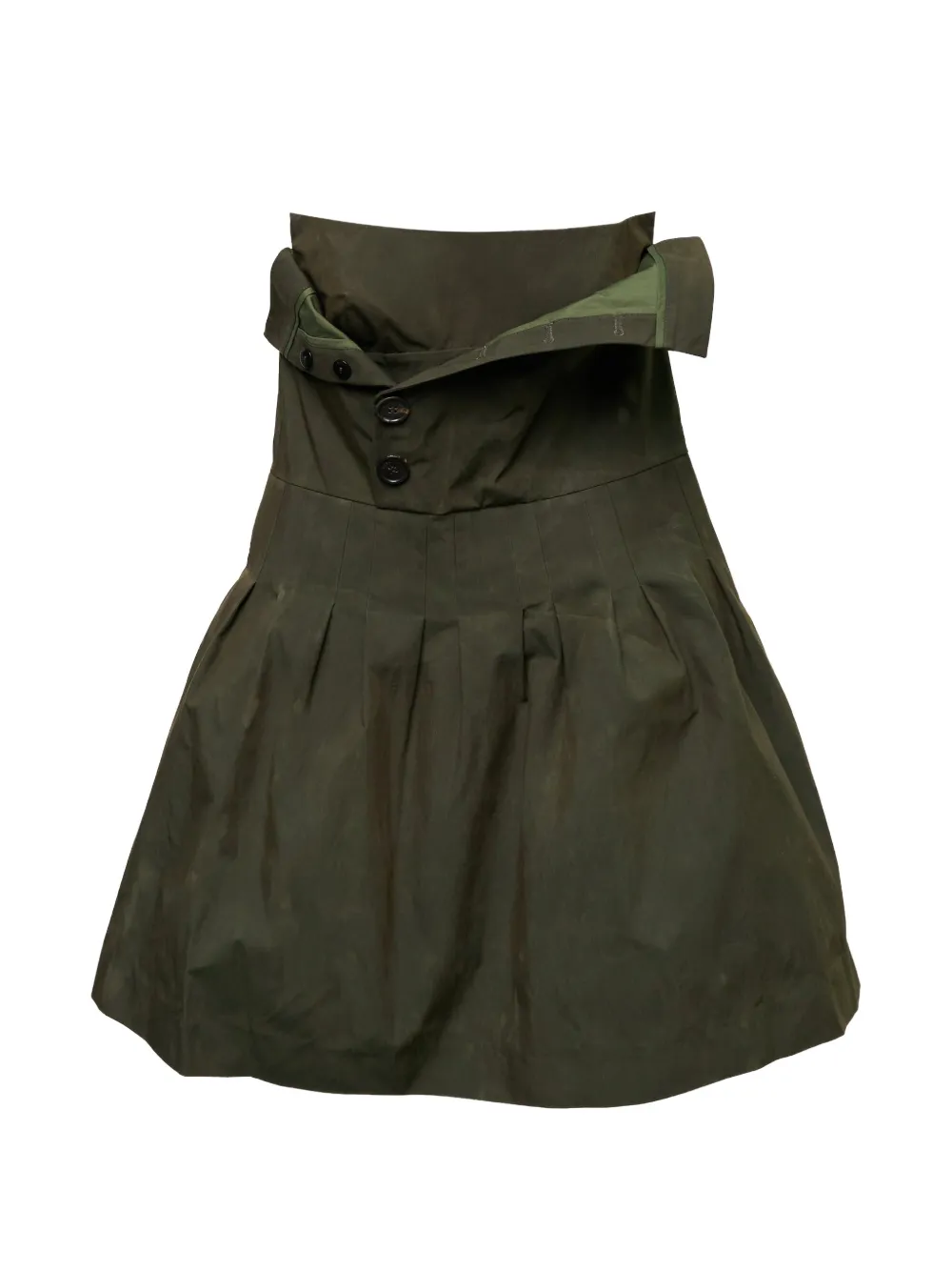SHUSHU/TONG double-layer bustier mini dress - Verde