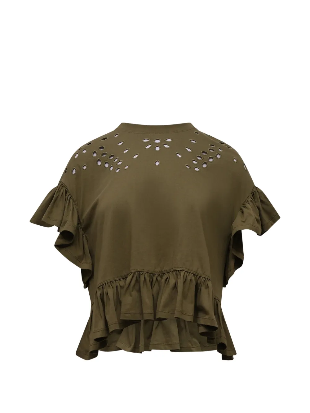 Ulla Johnson Mariana eyelet-embroidered peplum top - Verde