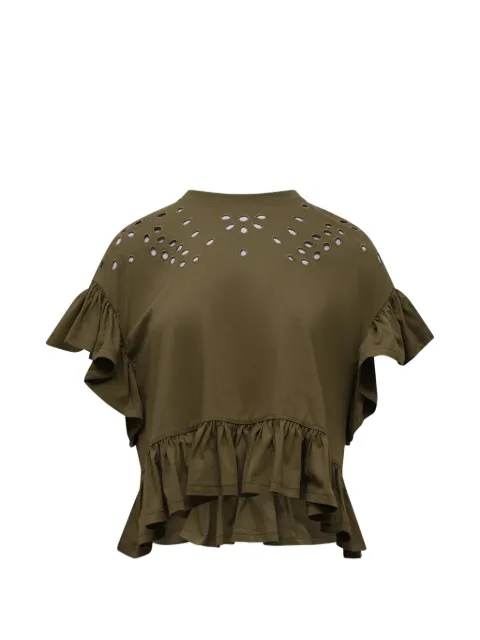 Ulla Johnson Mariana eyelet-embroidered peplum top