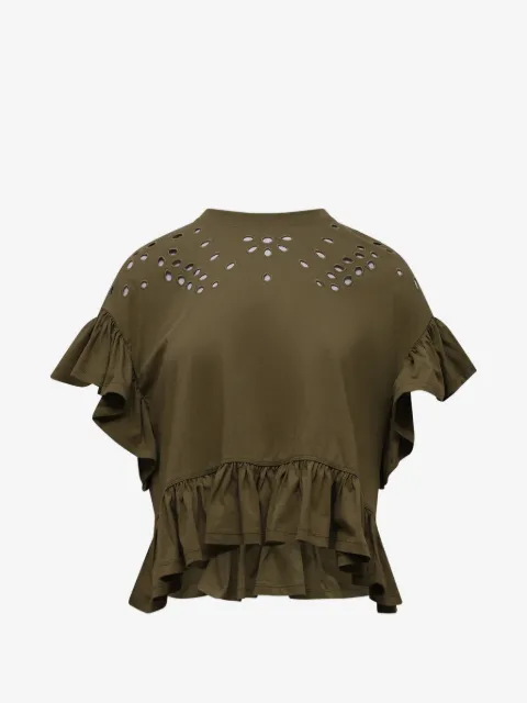 Ulla Johnson Mariana eyelet-embroidered peplum top