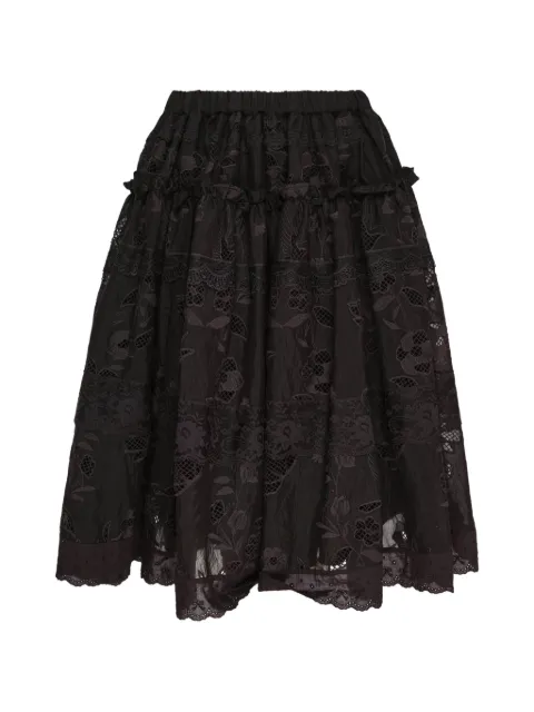 CAROLINE HU embroidered ruched skirt