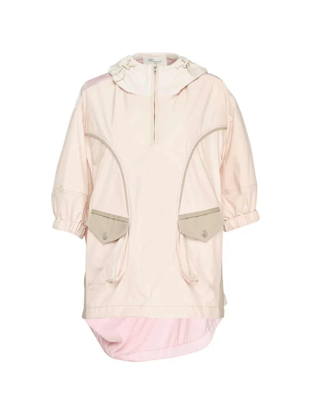 CAROLINE HU collage-draped hoodie - Nude
