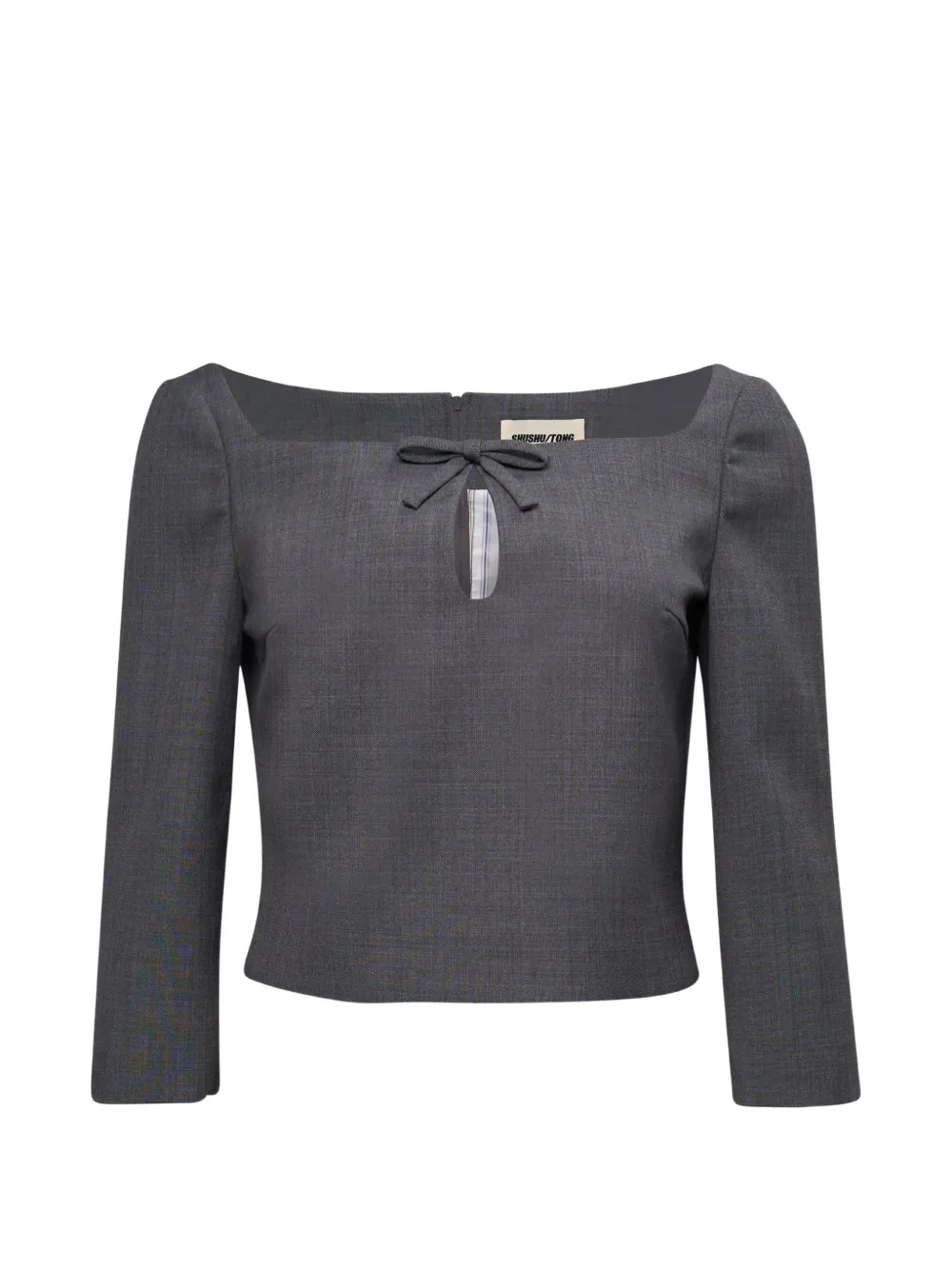 SHUSHU/TONG bow-detail top - Grigio