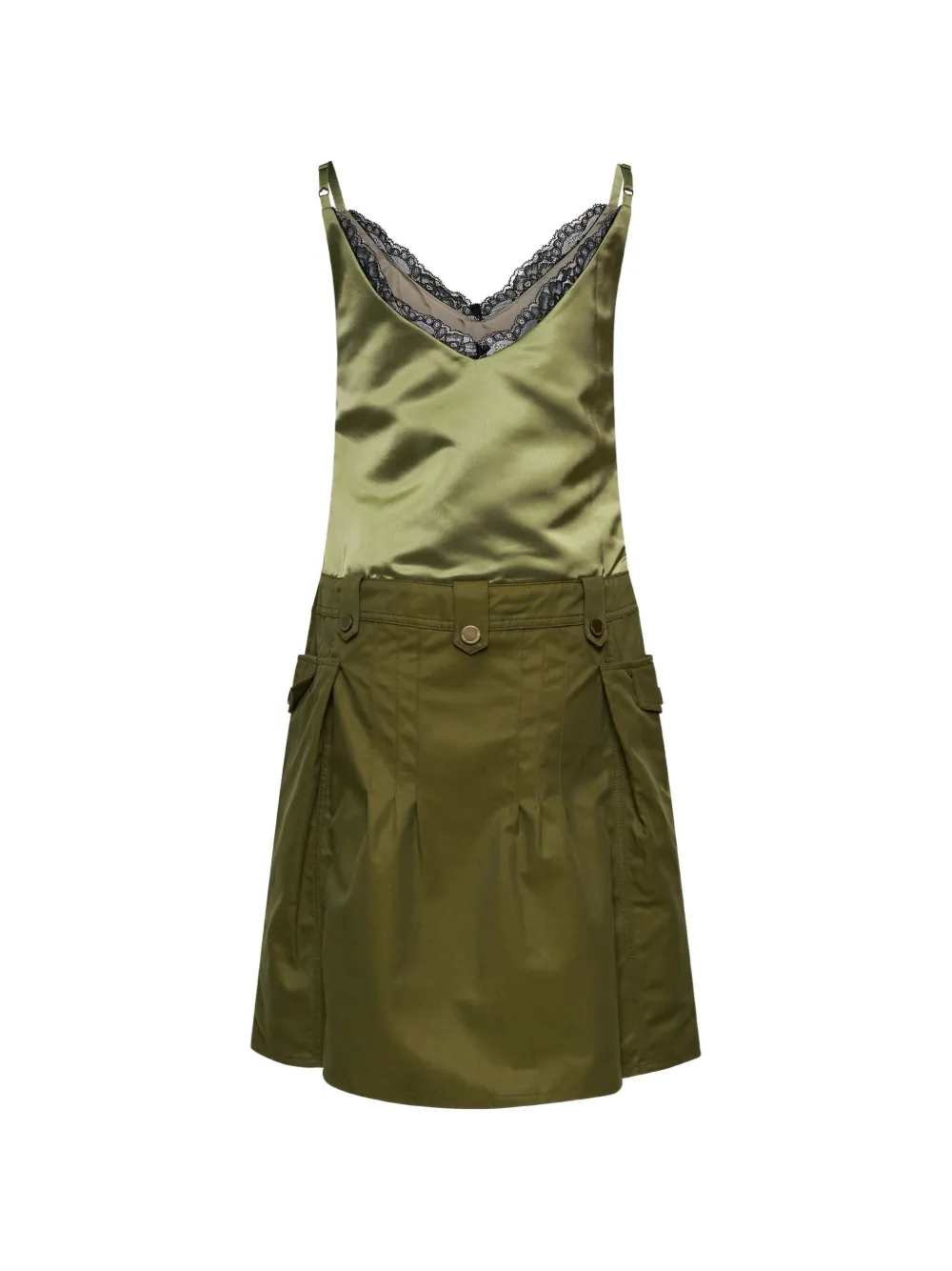Andersson Bell Cargo jurk met bh van kant en print Groen