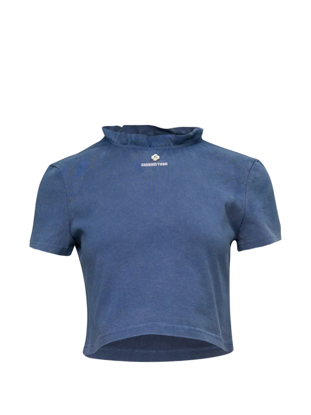 SHUSHU/TONG ruffled-collar T-shirt - Blu