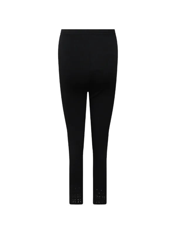 Ulla Johnson Eyelet-knit Trousers in Black