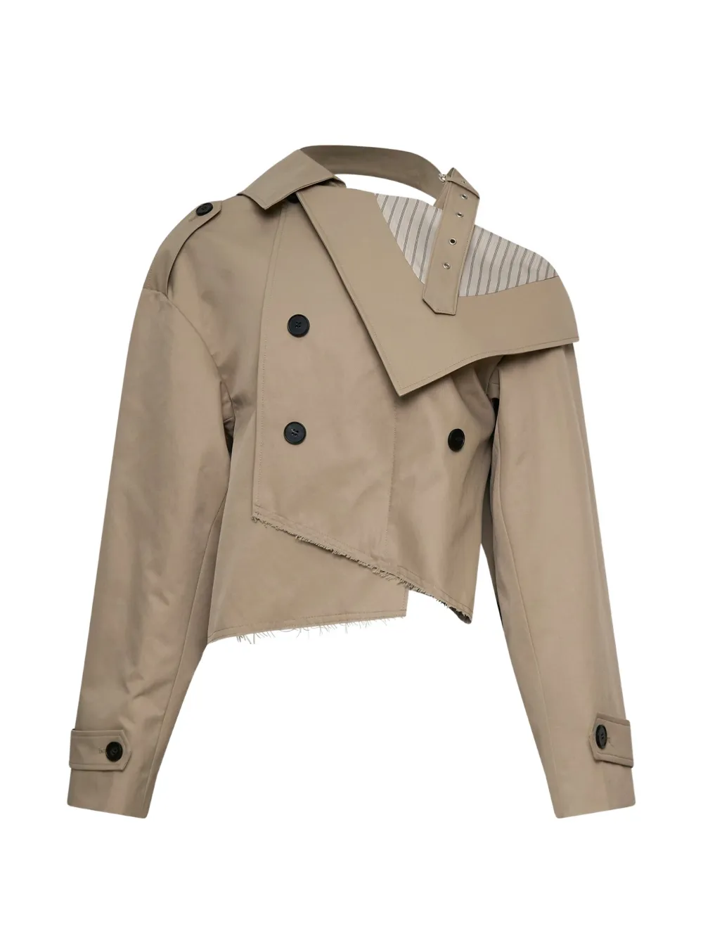 GRACE ELWOOD asymmetric-hem frayed-edge jacket - Toni neutri