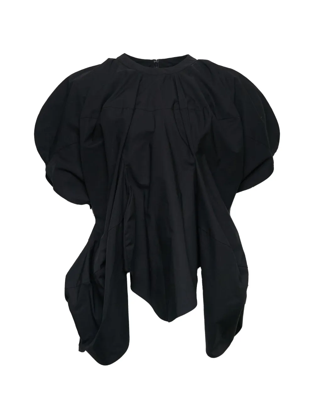 Enföld Alien draped-sleeve top - Nero