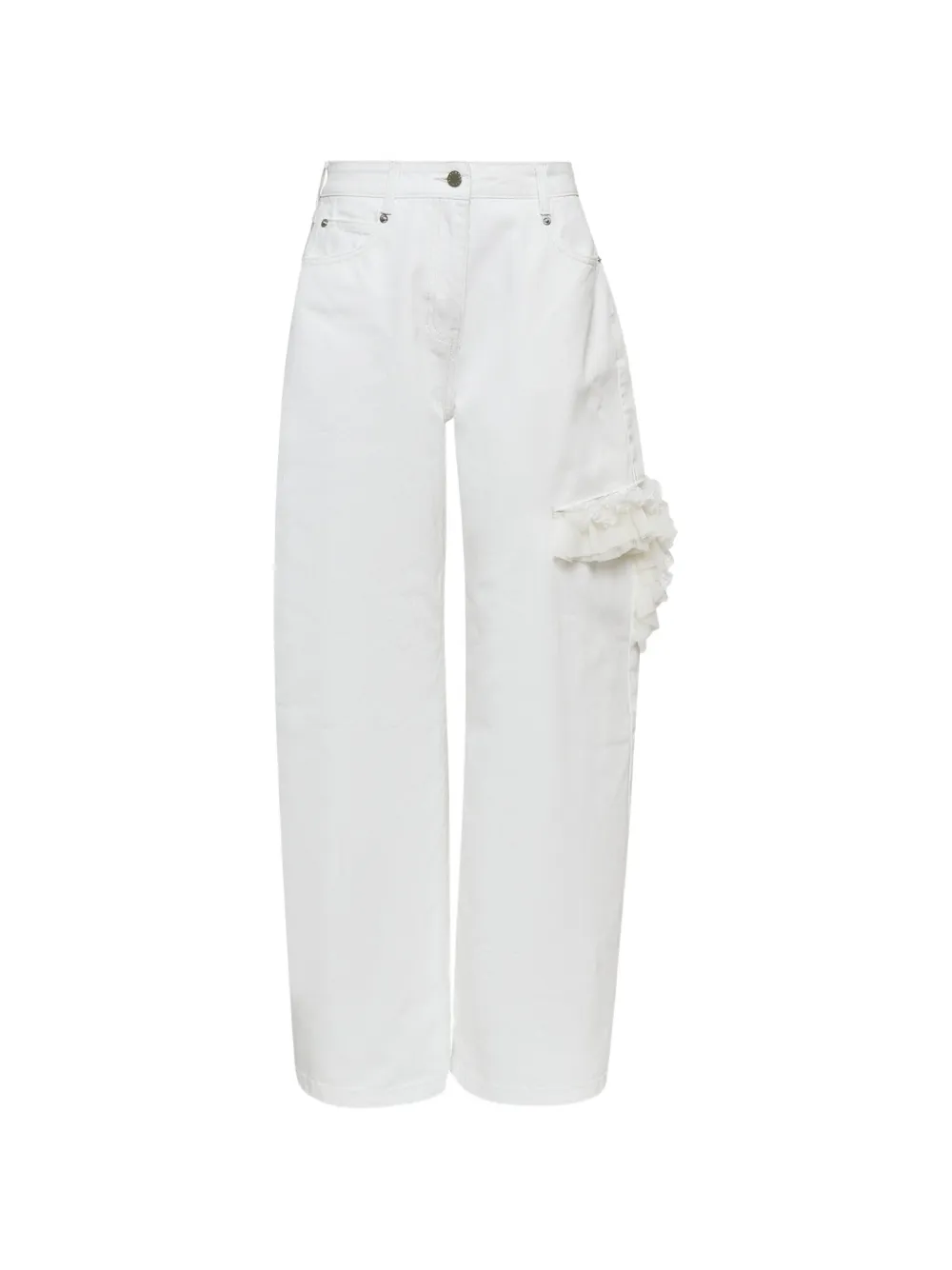 YCH ruffled-detail jeans - Bianco