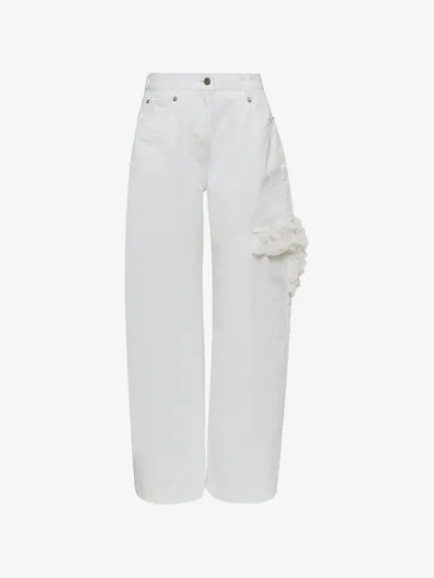 YCH ruffled-detail jeans