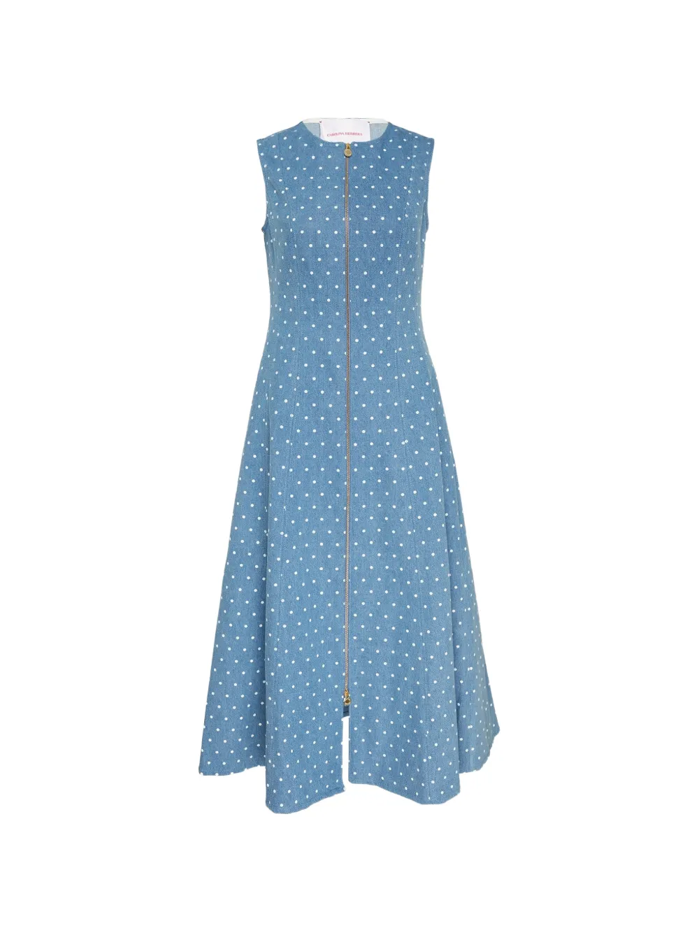 Carolina Herrera polka-dot zip-up midi dress - Blu