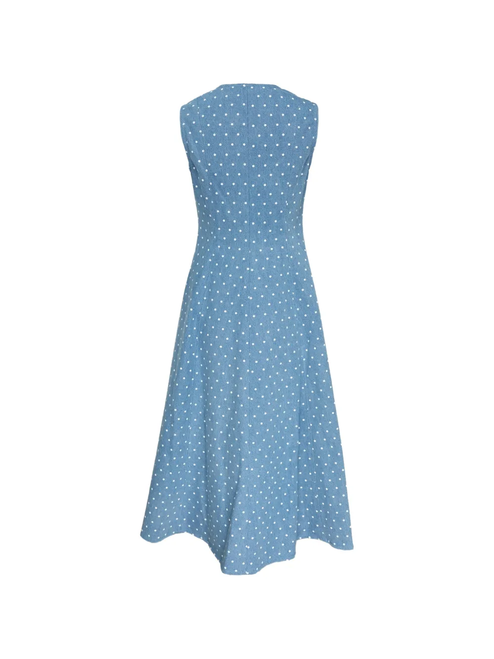 Carolina Herrera Midi-jurk met stippen en rits Blauw
