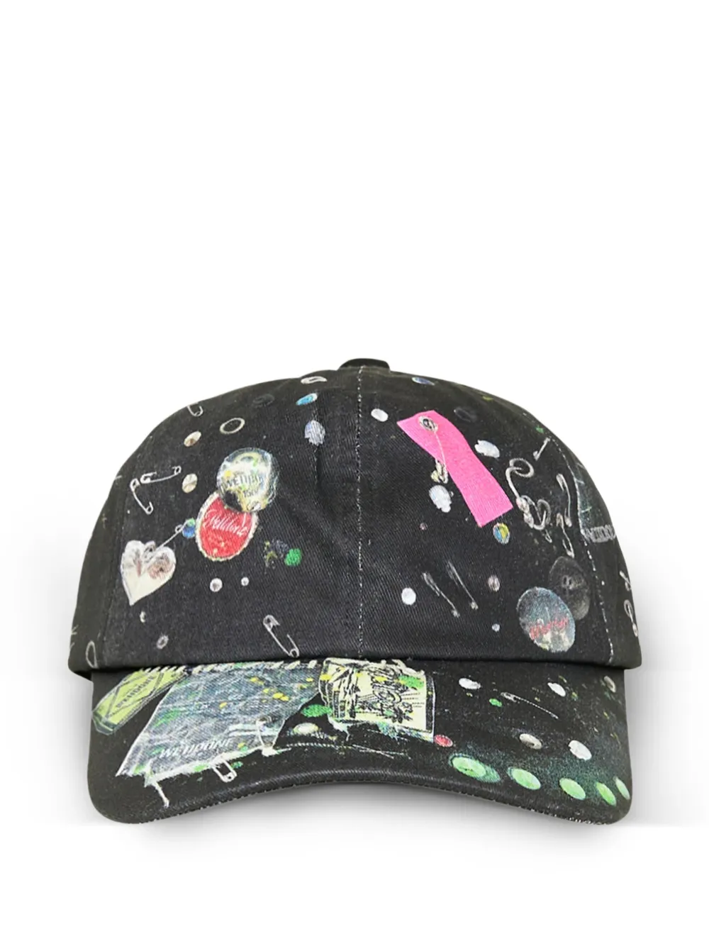 We11done Trompe-L'Oeil printed baseball cap - Nero