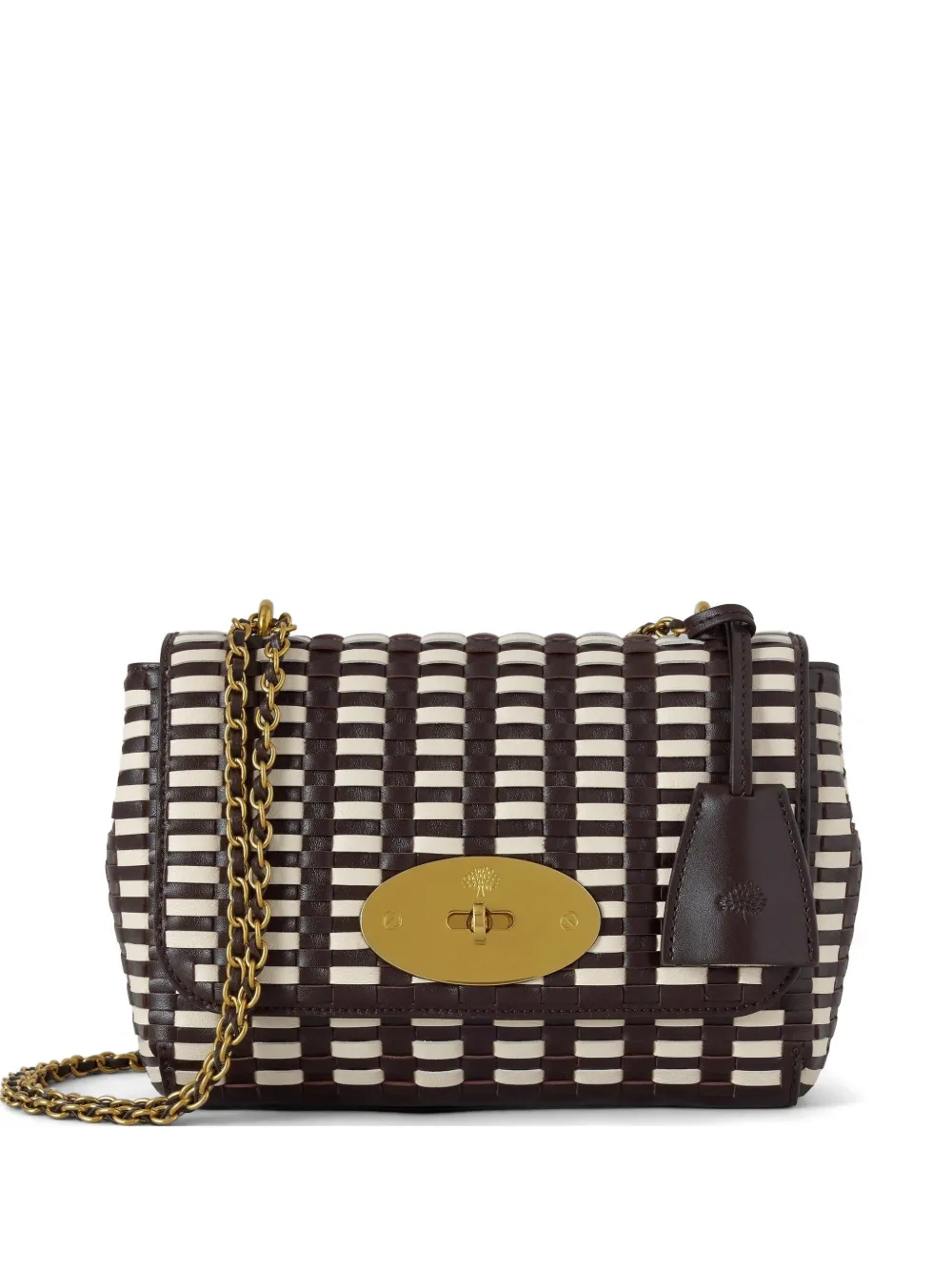 Mulberry Lily woven leather shoulder bag - Marrone