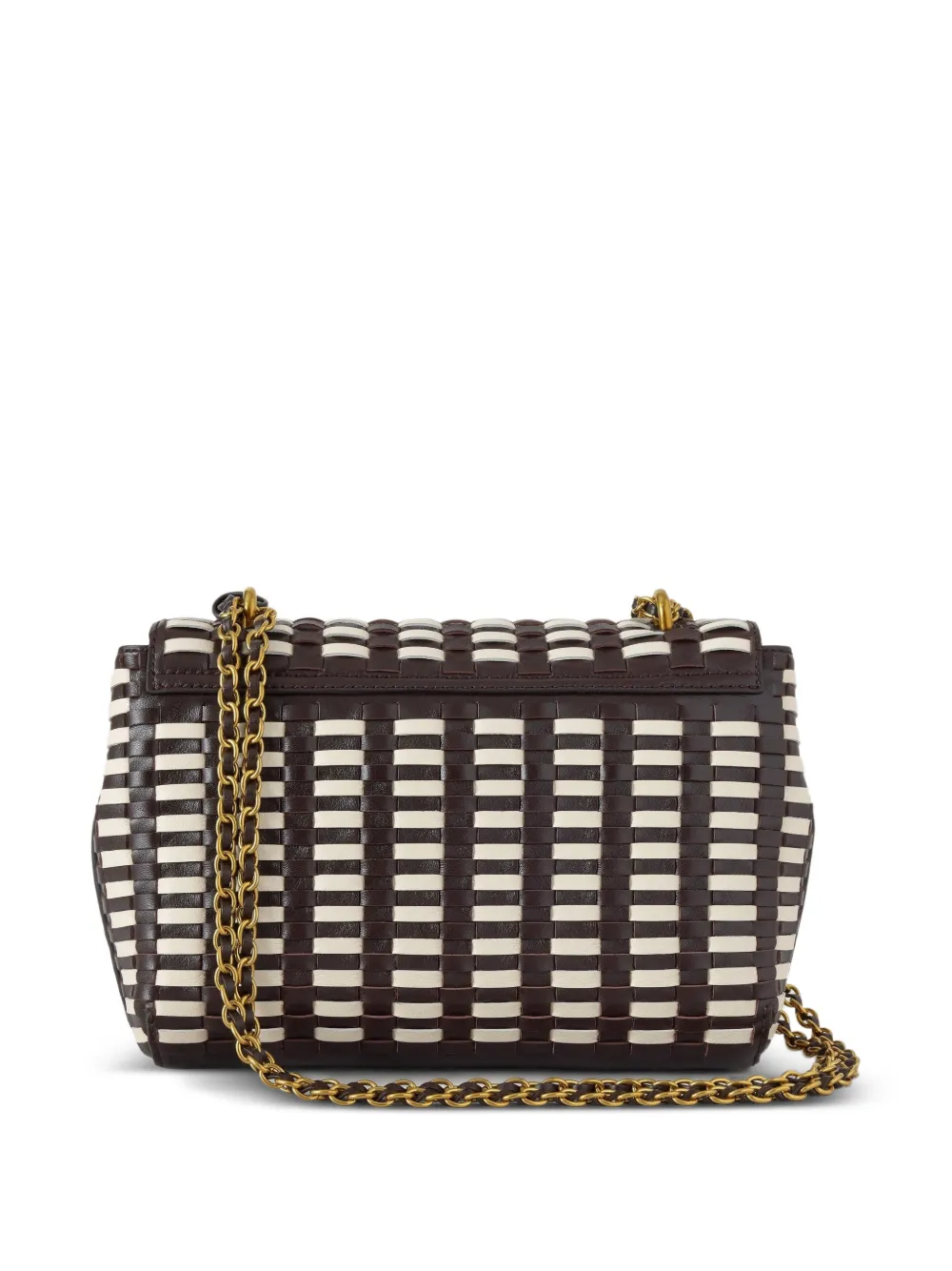 Mulberry Lily leren geweven schoudertas Bruin