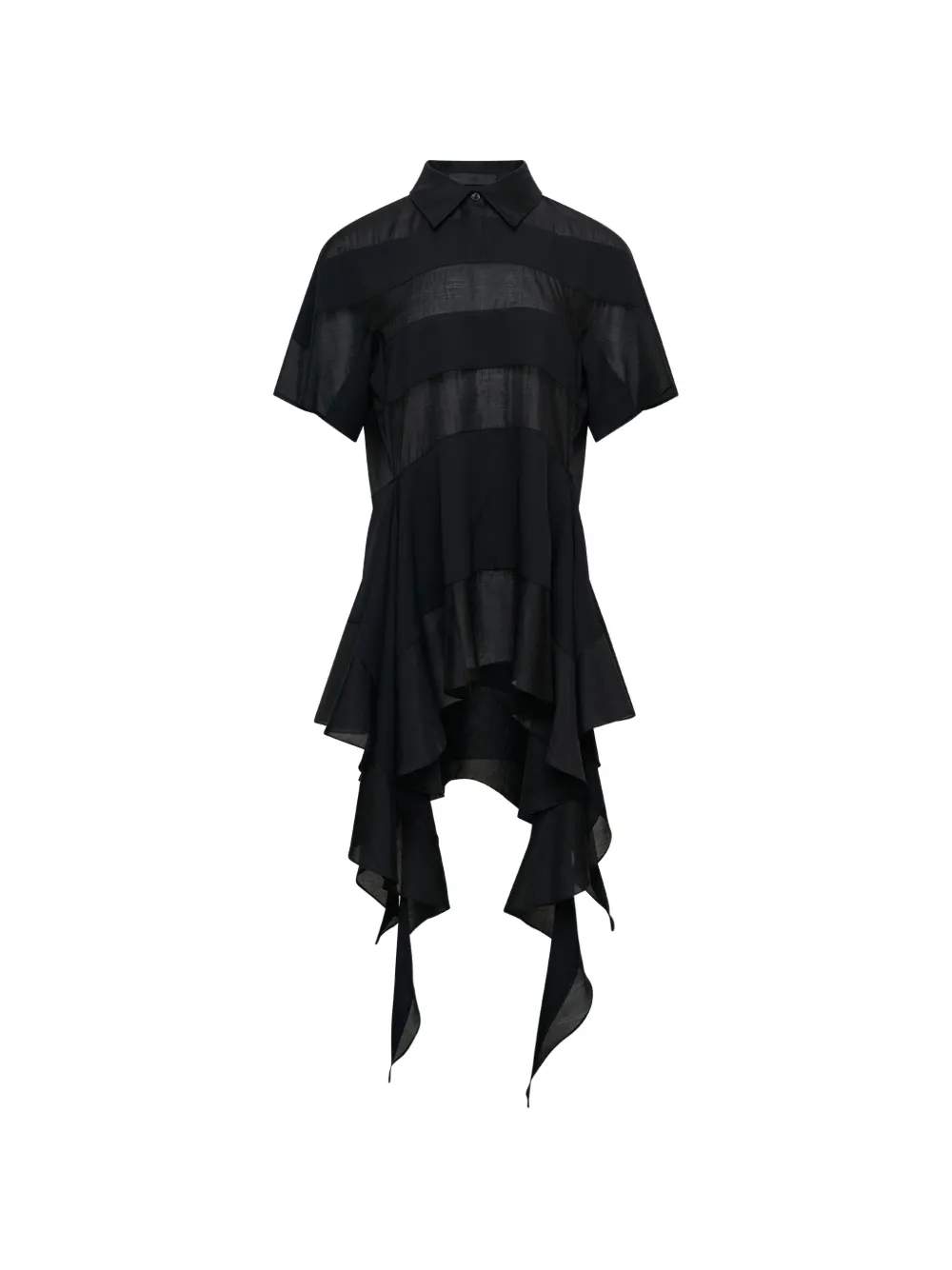 YCH draped-hem panelled top - Nero