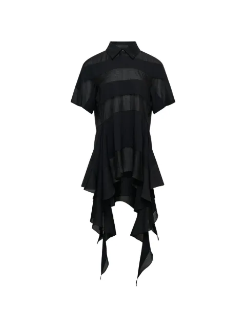 YCH draped-hem panelled top