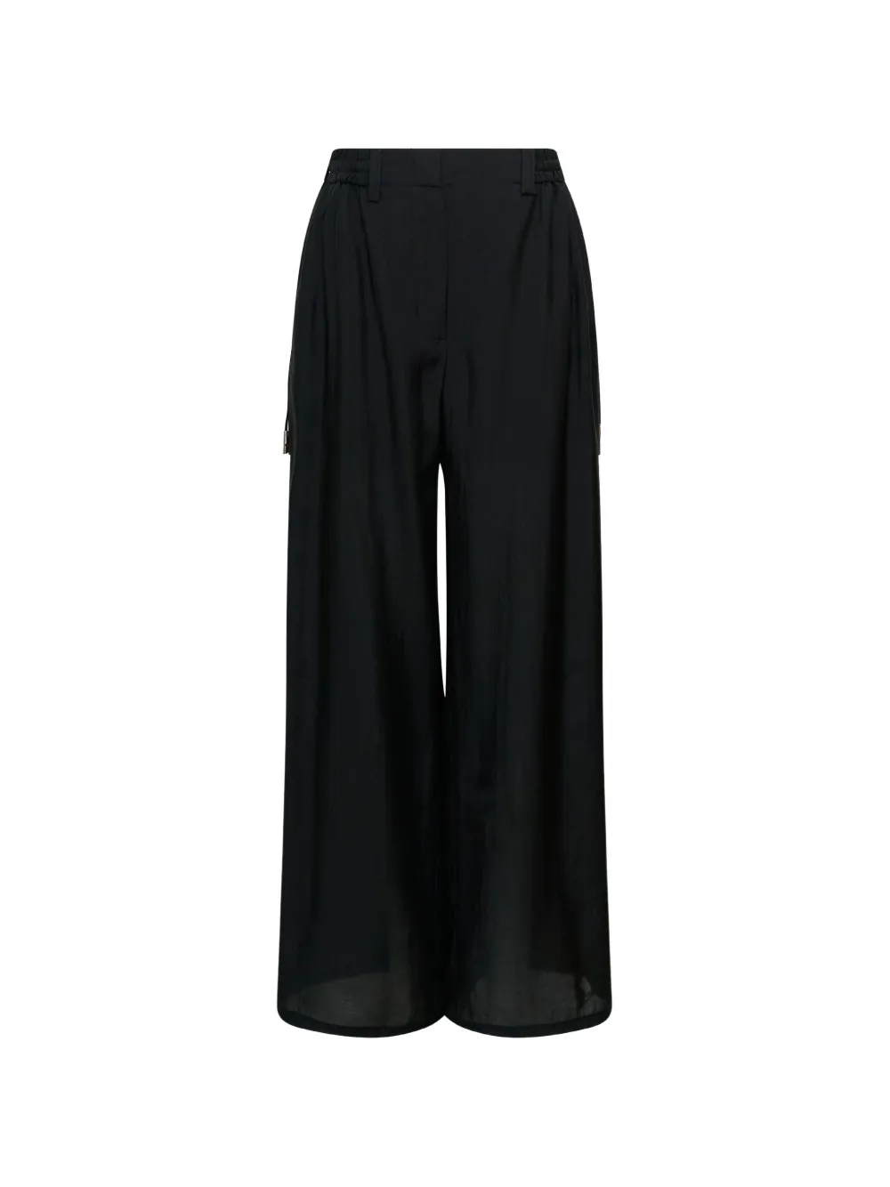 YCH elasticated-waist wide-leg trousers - Nero