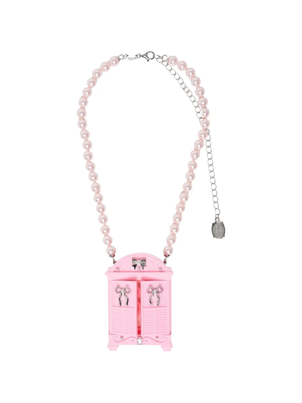 Ashley Williams window-pendant faux-pearl necklace - Toni neutri