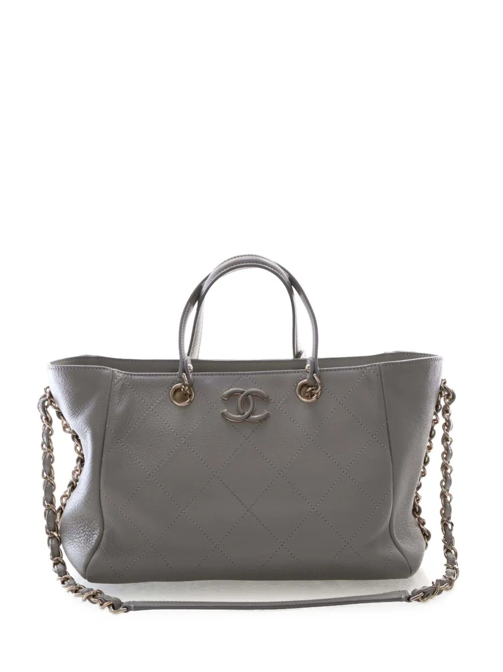 CHANEL Pre-Owned 2019 Small Bullskin Neo Soft Shopping Tote satchel - Grigio