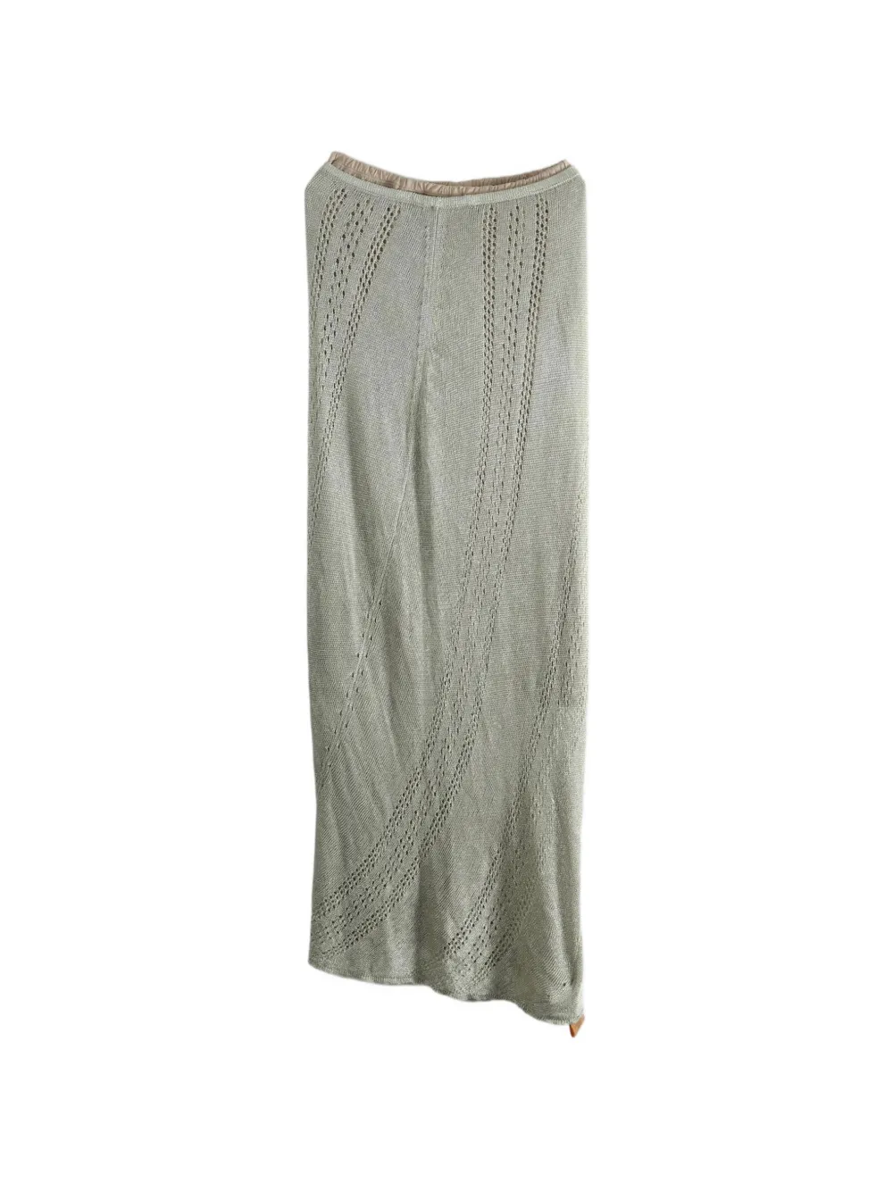 YANGKEHAN pointelle-knit floor-length maxi skirt - Grau