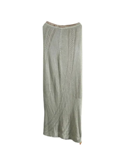 YANGKEHAN pointelle-knit floor-length maxi skirt
