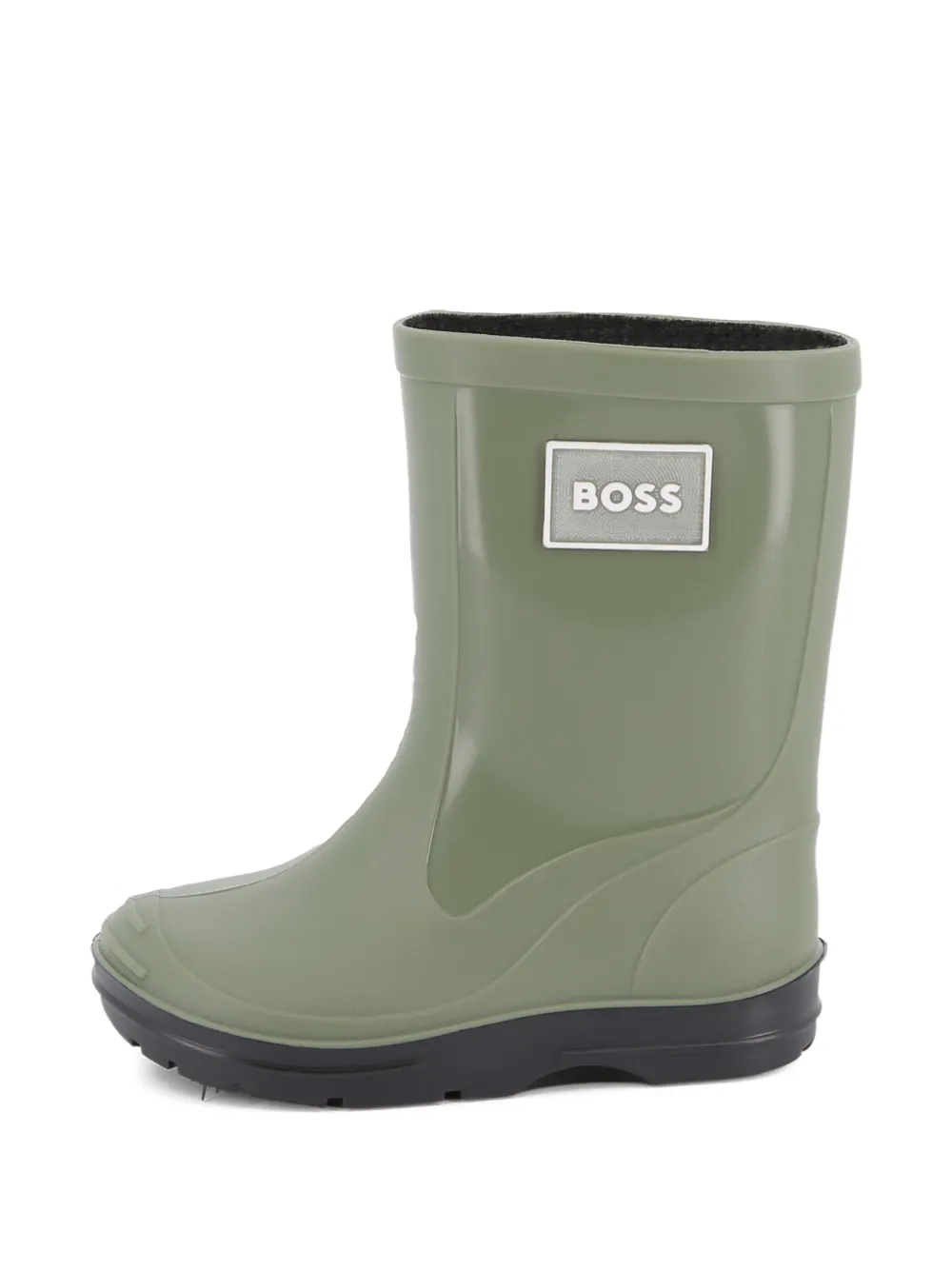 BOSS Kidswear logo-patch rain boots Groen