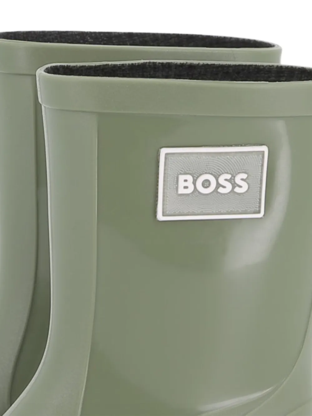 BOSS Kidswear logo-patch rain boots Groen