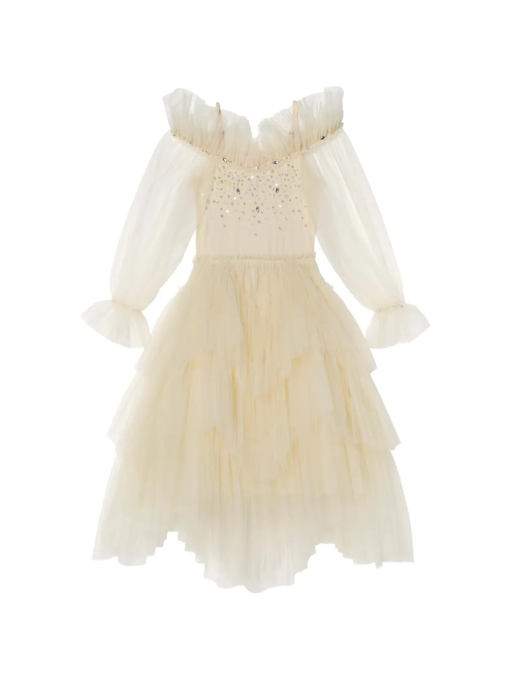 Tutu Du Monde Thinker Tutu crystal-embellished ruffled dress - Toni neutri
