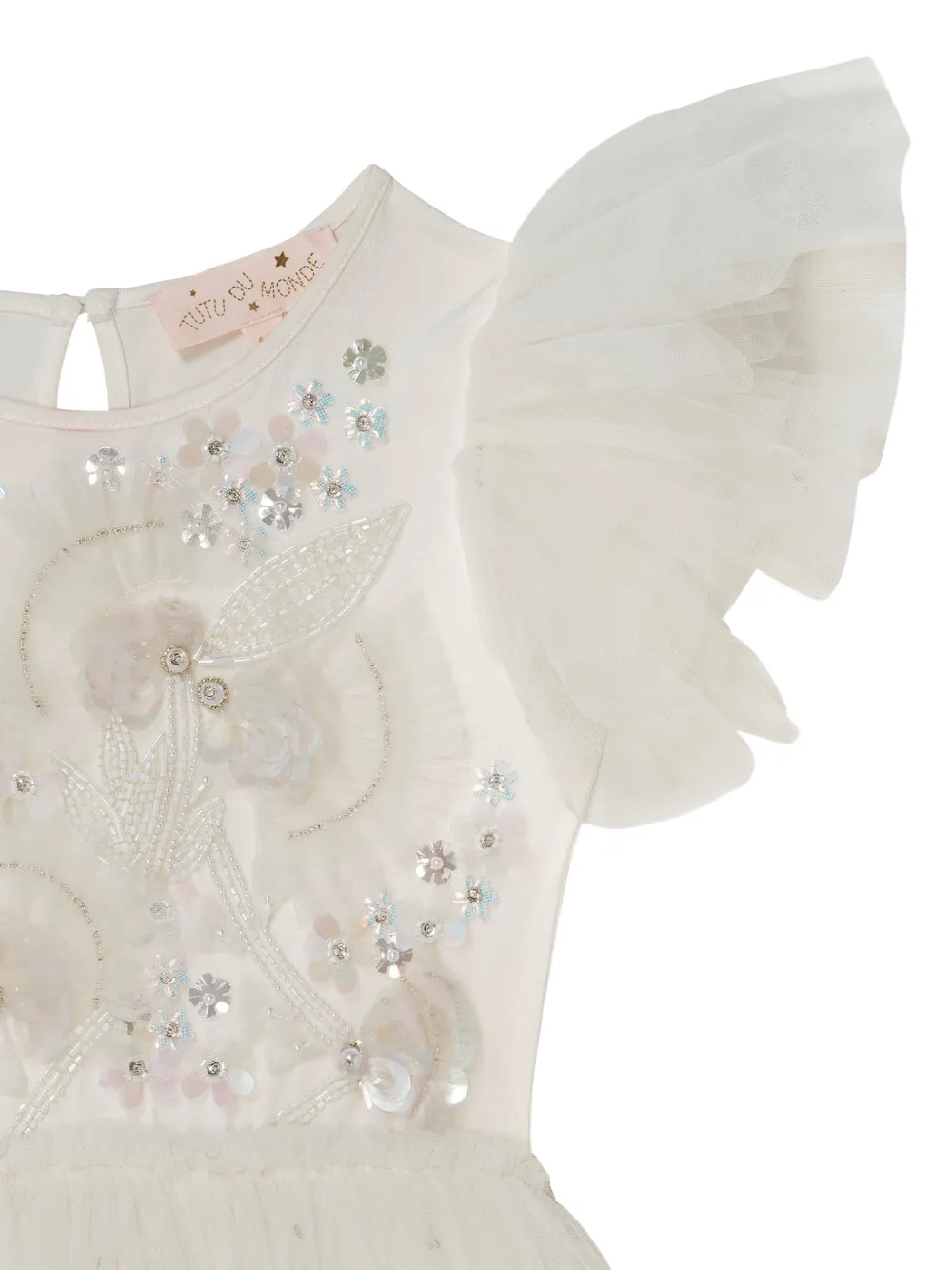 Tutu Du Monde Cascade Tutu jurk verfraaid met kralen en ruches Beige
