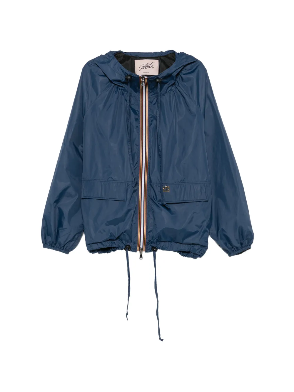 CARLA G. hooded zip-up jacket - Blu