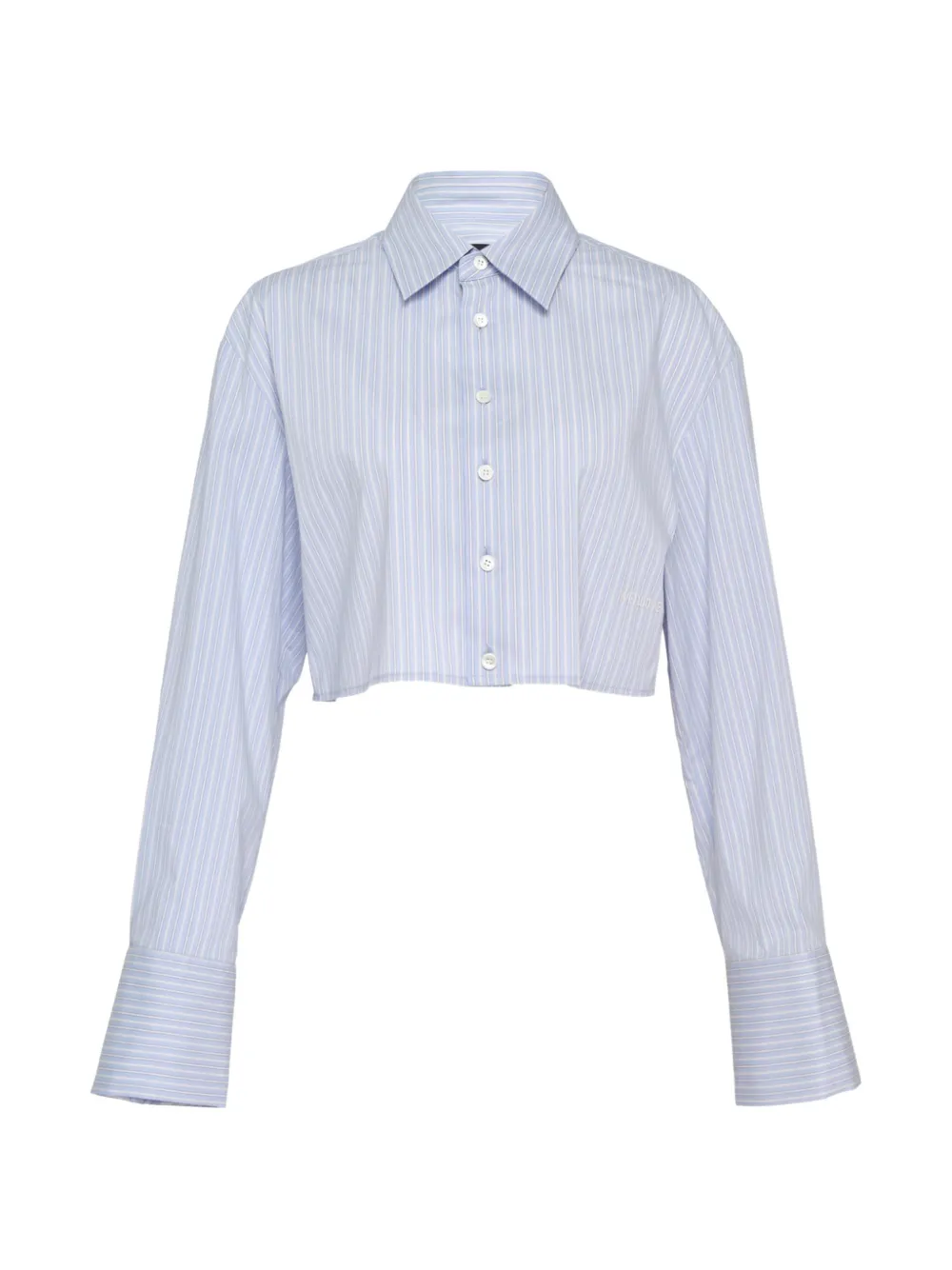 We11done striped cropped shirt - Blu