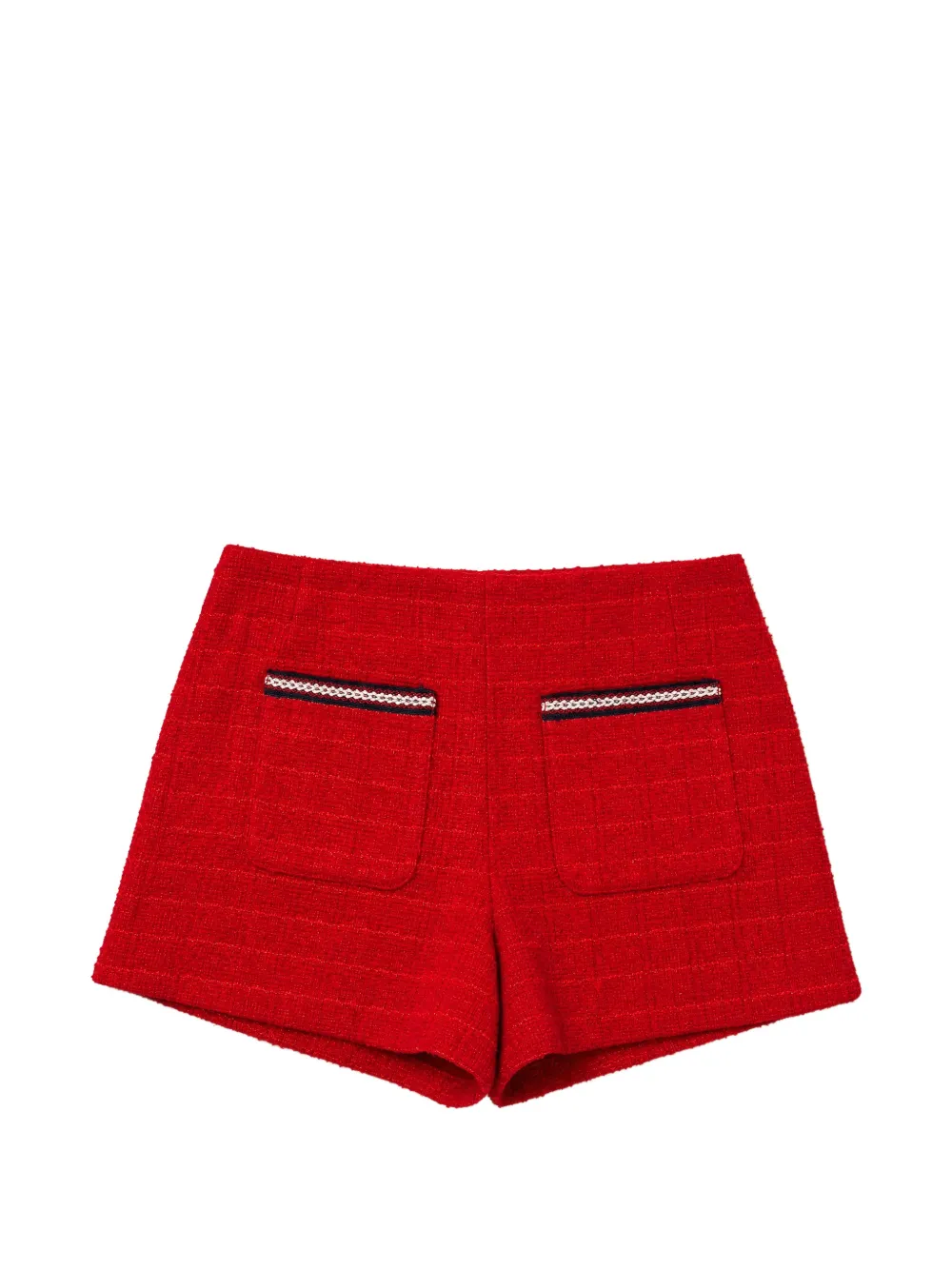 alice + olivia Troy tweed shorts - Red