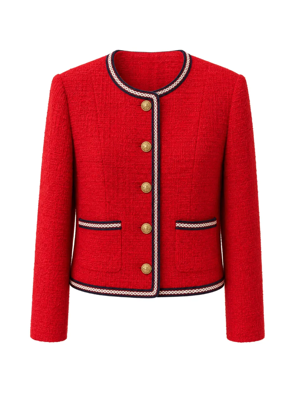 alice + olivia Avalon tweed jacket - Red