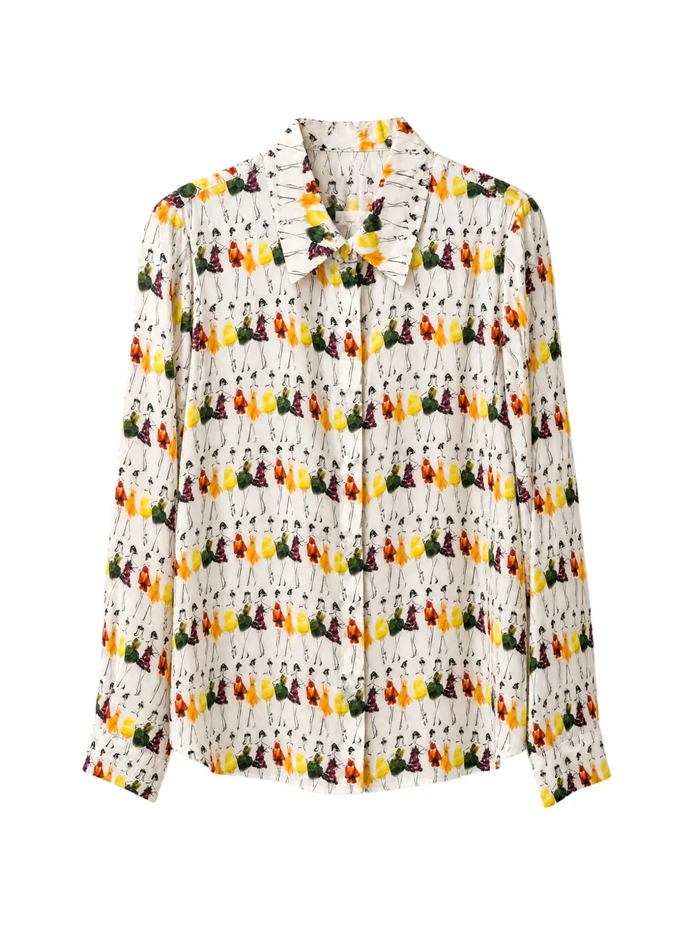 alice + olivia graphic-print long-sleeve shirt - Weiß