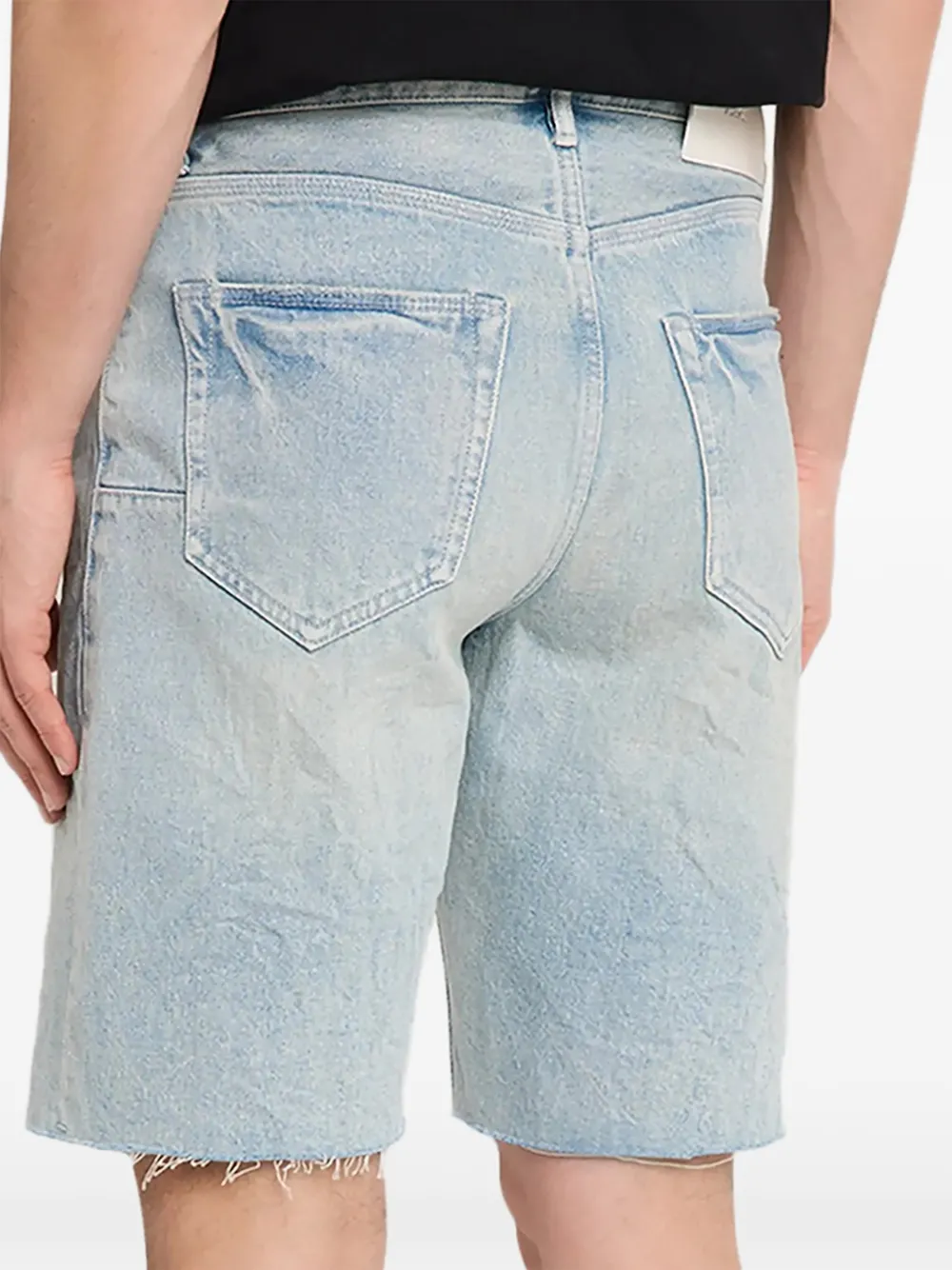 Purple Brand Slub gerafelde shorts Blauw