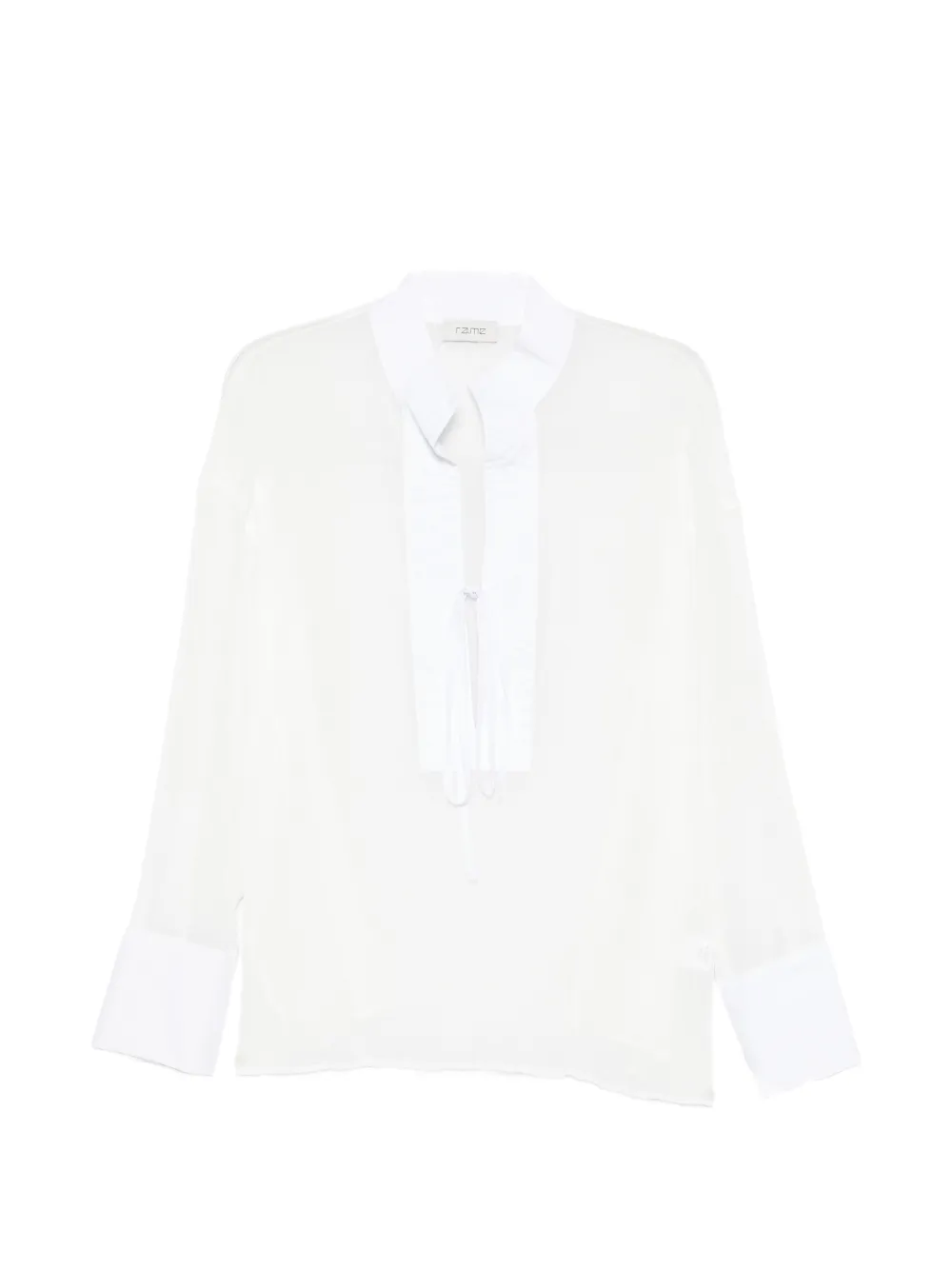 RAME tie-fastening sheer blouse - Bianco