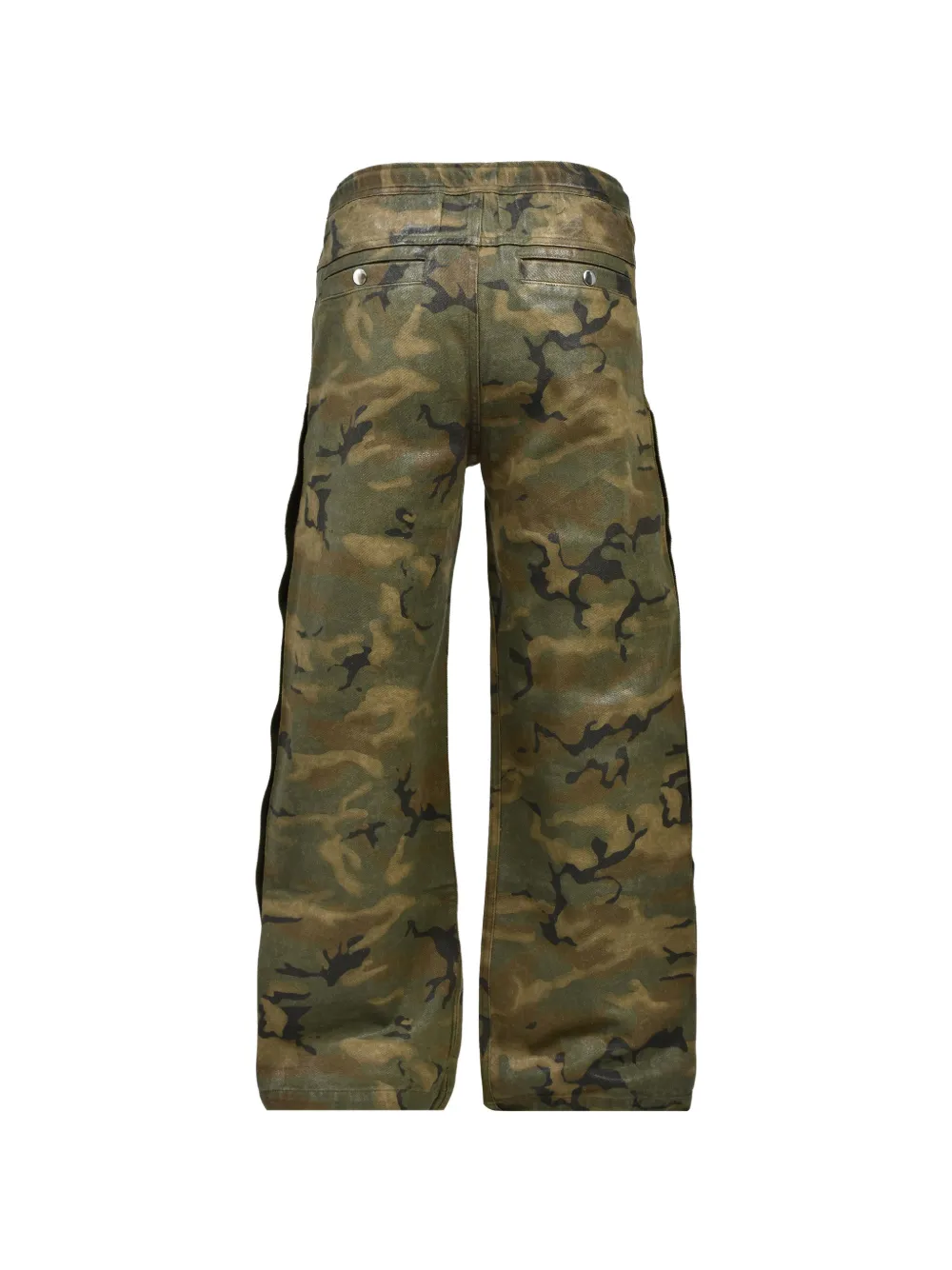 BREATH Broek met camouflage-print en drukknopen Groen