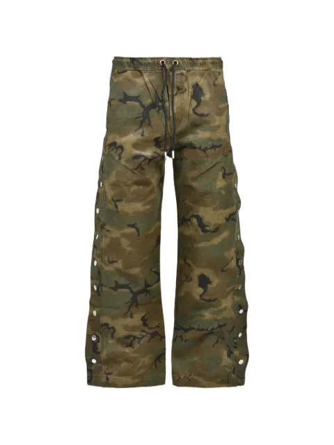 BREATH camouflage-print press-stud trousers