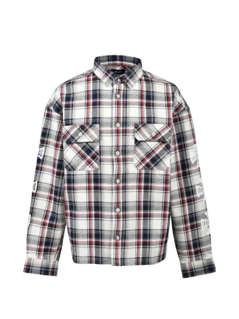 BREATH check-pattern graphic-print shirt