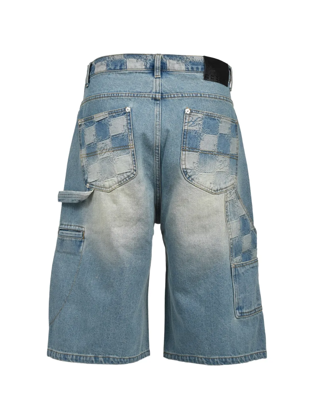 BREATH Geruite gerafelde shorts Blauw