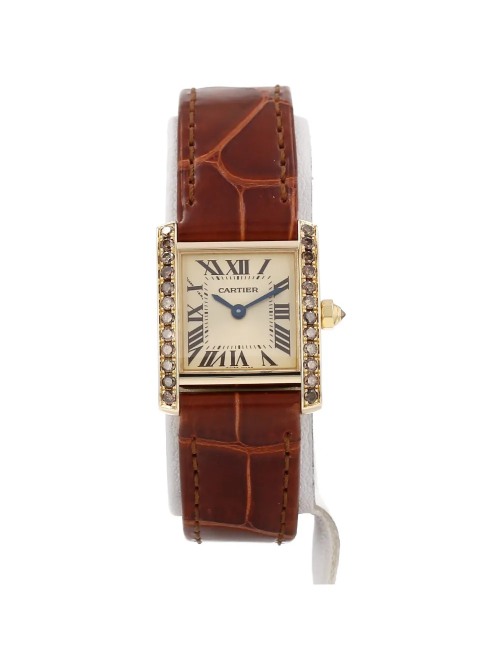 Cartier 1990s Tank Française 25mm Watch In Brown
