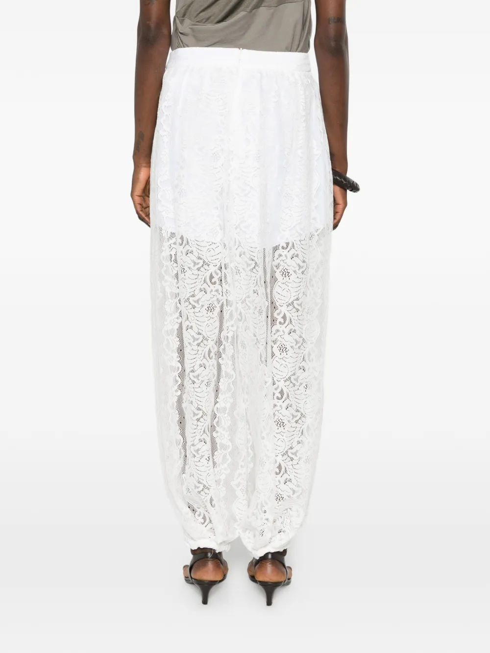 IMPERIAL Broek met kant Wit