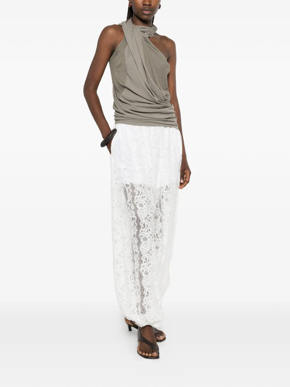  Imperial Pantalones De Encaje - Blanco 