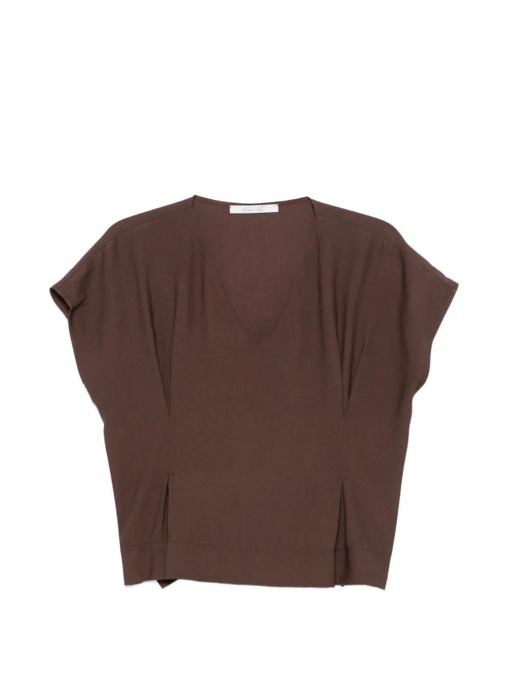 PHILIA LOFT V-neck short-sleeve blouse - Marrone