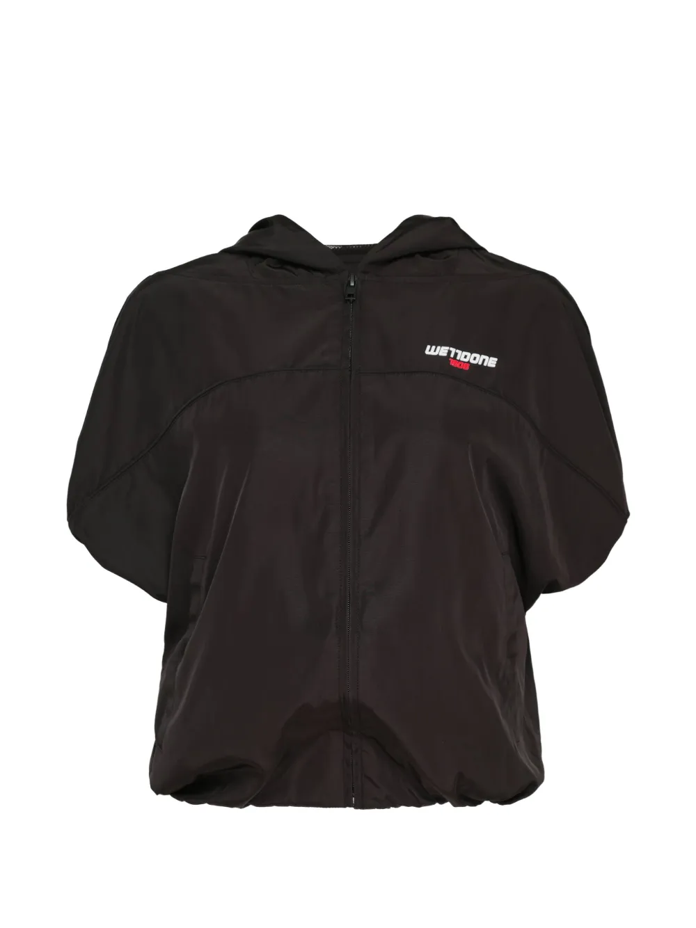 We11done logo-print hooded jacket - Nero
